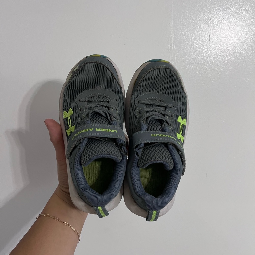 Under Armour Kids Sneakers - Gray and Neon Green